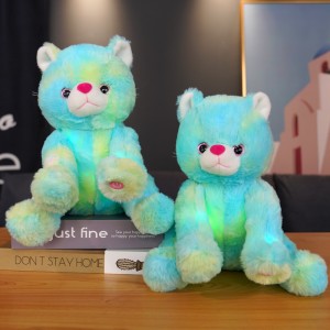 New Gift Cute Cartoon Glowing Cat Plush Toy Pillow Lighting Up Cat Toy For Holiday Birthday