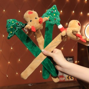 Wholesale Christmas Tree And Elk Plush Slap Bracelet Plush Wrist Hugger For Kids
