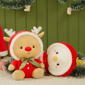 Amazon Hot Sell High Quality Christmas Plush Reindeer Snowman Toy Customized Doll Decorate Home And Gifts