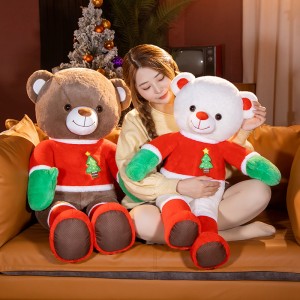 OEM Factory Cheap Custom Giant Stuffed Christmas Bear Doll Toys Xmas Gifts For Kids And Girlfriend