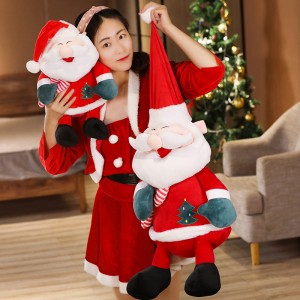 EN71 ASTM CPSIA Custom Logo Wholesale Cute Plush Santa Clause Christmas Stuffed Toy