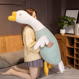 Custom Super Quality Soft Plush Goose Stuffed Toys Long Pillow For Home Decoration