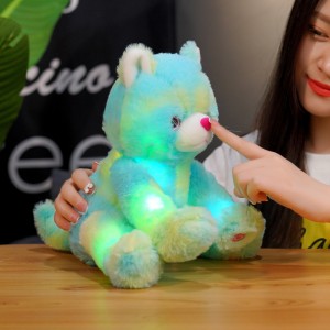 New Gift Cute Cartoon Glowing Cat Plush Toy Pillow Lighting Up Cat Toy For Holiday Birthday