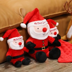 Facory Good Price Plush Santa Clause Soft Soothing Towel Christmas Decoration For Festival
