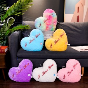Light Up Plush Heart Shape Pillow Glow In The Dark Plush Toy Pillow For Valentine’s Day And Birthday Gifts