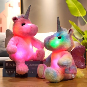 Hot Sell Luminous Unicorn Plush Toys Colorful LED Light Unicorn Gifts For Christmas Birthday