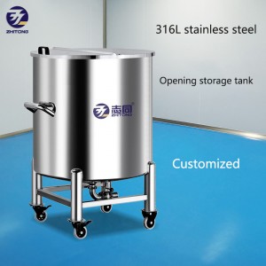 Open Lid Stainless Steel Moveable SUS Storage Tank go for Materials Storaging