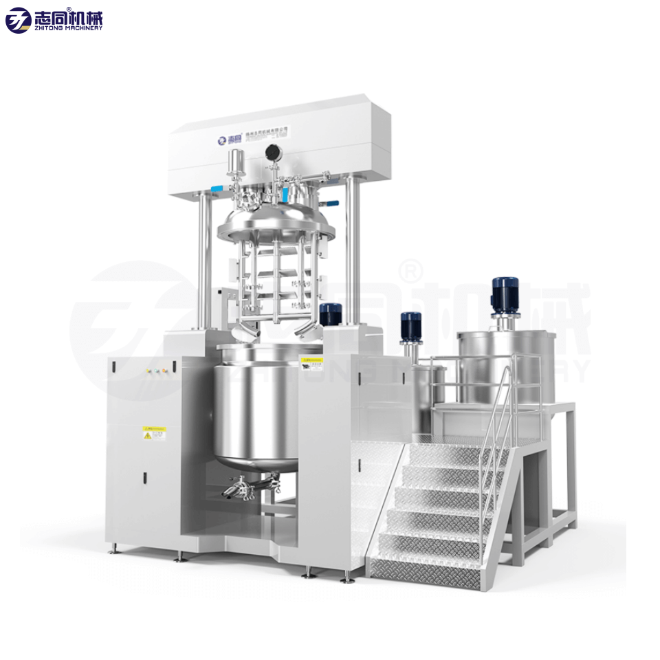 Txina profesionala 100L hortzetako pasta hutsean emultsionatzeko homogeneizatzeko makina kosmetikoak fabrikatzeko makineria