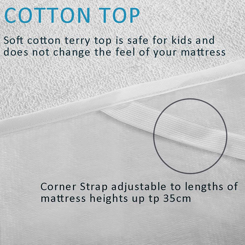 100% cotton terry anchor band waterproof mattress cover