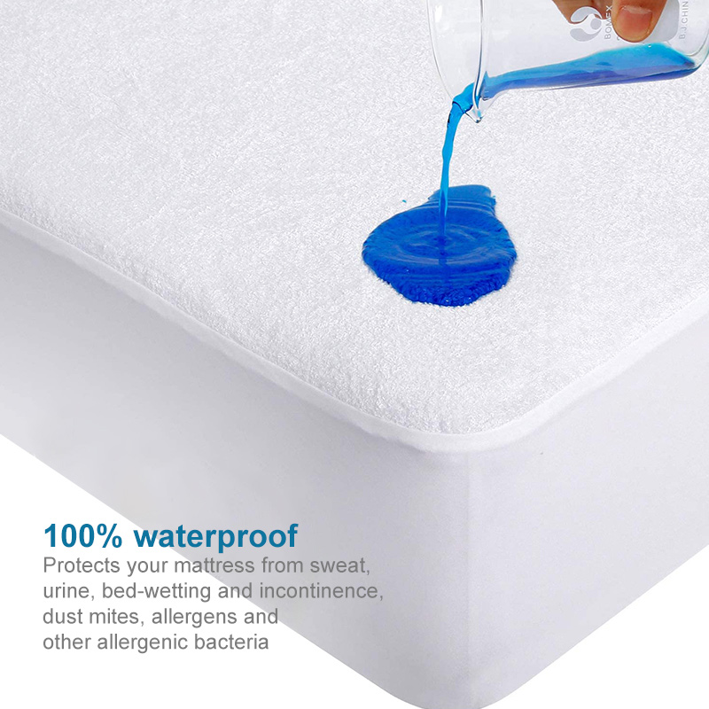 100% cotton terry waterproof mattress protector fitted style