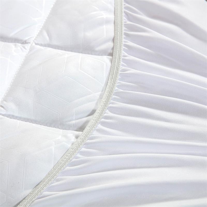 Cool touch luxury quilted mattress pad with embossed top