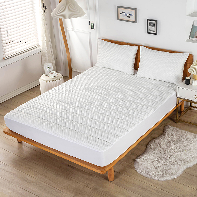 Cooling touch Jacquard knit quilted luxury mattress pad