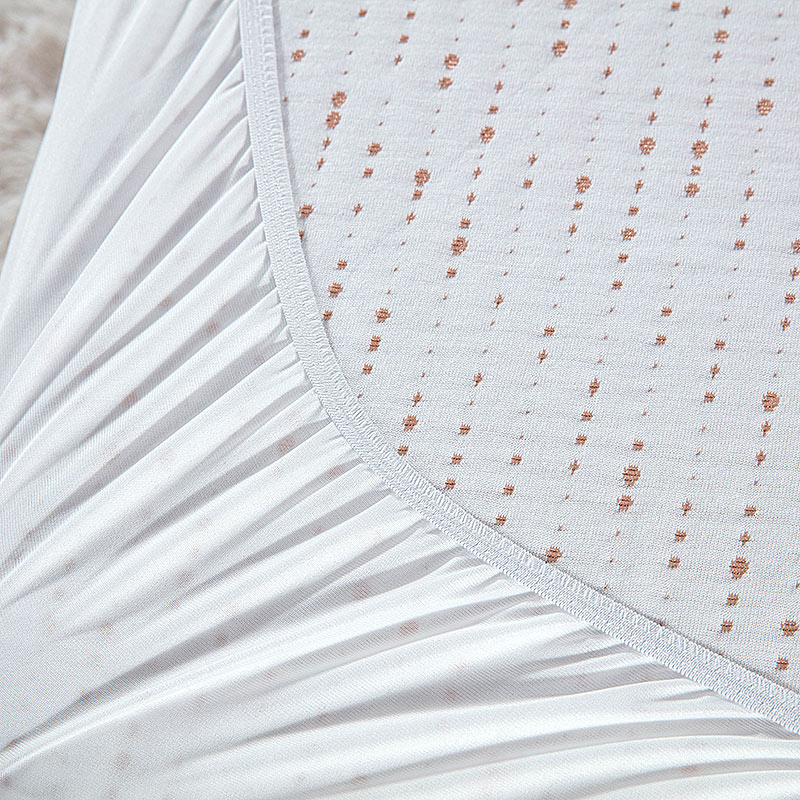 Antibacterial copper yarn jacquard anti dust mite mattress protector cover