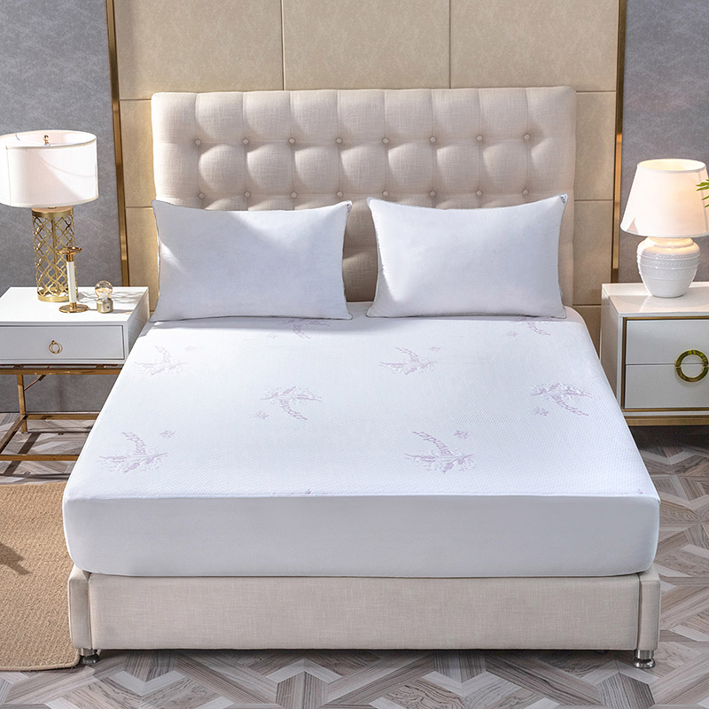 Lavender scented colorful jacquard mattress protector