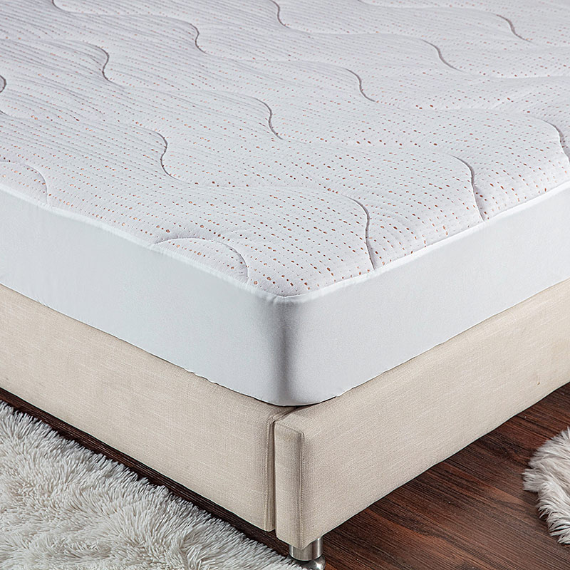 New copper quilted mattress pad cover / mattress pad /mattress topper white color super soft 350gsm 40% tencel 60% polyester fabric quilted mattress ticking fabric 