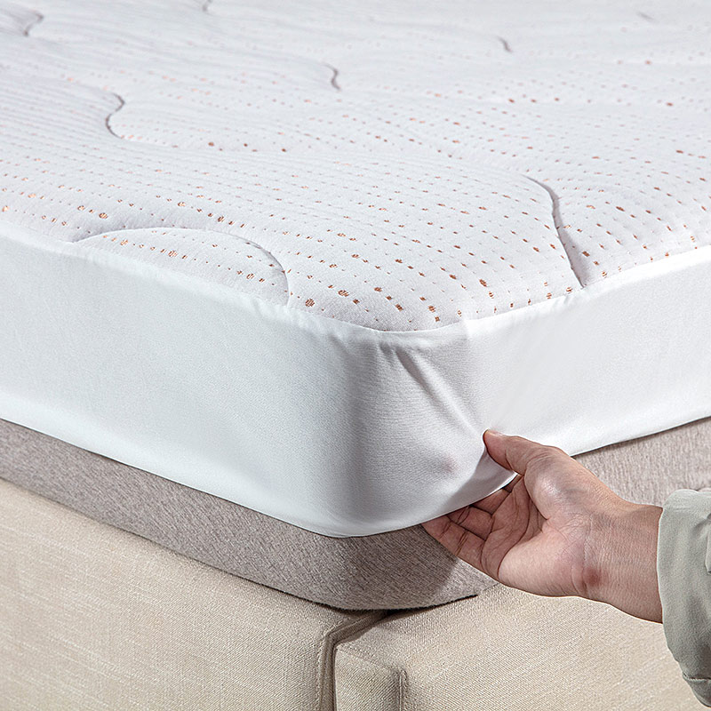 New copper quilted mattress pad cover / mattress pad /mattress topper white color super soft 350gsm 40% tencel 60% polyester fabric quilted mattress ticking fabric 