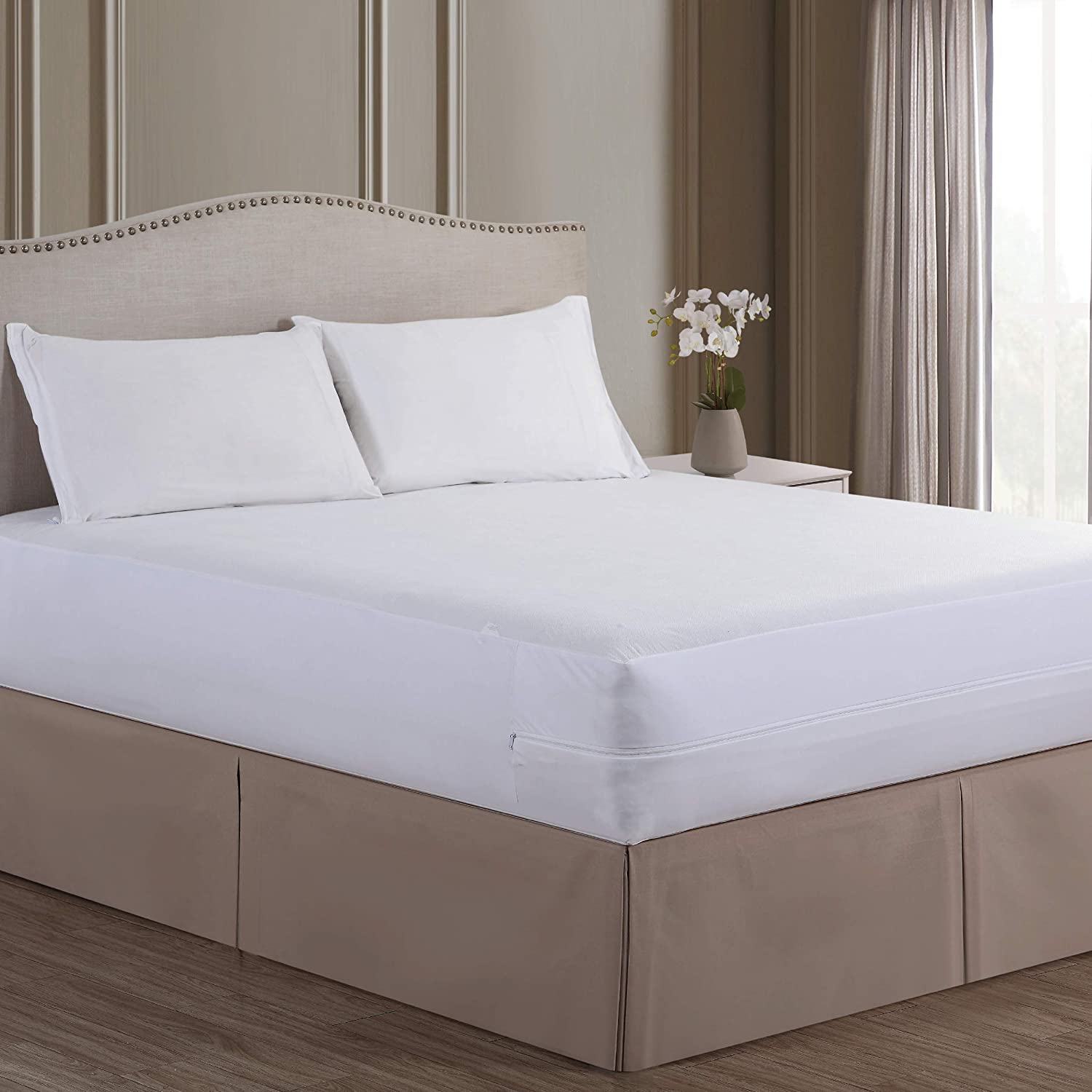 Cotton terry waterproof zipper mattress protector / Anti bed bug proof encasement