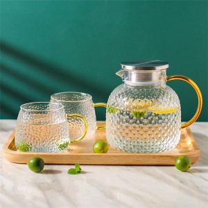 Wholesale Amazon Heat resistant borosilicate stained glass water pitcher glass flask with filter