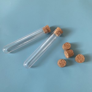Grossisthandel Amazon Mini hög borosilikat glasrörsflaska klar drivande flaska flatbottnad provrörsflaska av glas med kork