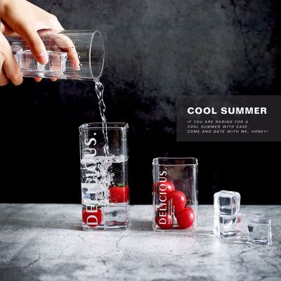 460ML Borosilicate Glassware Square Shape Coffee Juice Water Liquor Drinking Glass Cup (1)