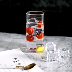 460ML Borosilicate Glassware Square Shape Coffee Juice Water Liquor Drinking Glass Cup