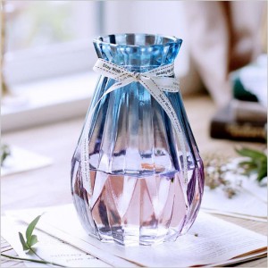Цветное прозрачное стекло Цветочная стеклянная ваза производитель оптовик поставщик