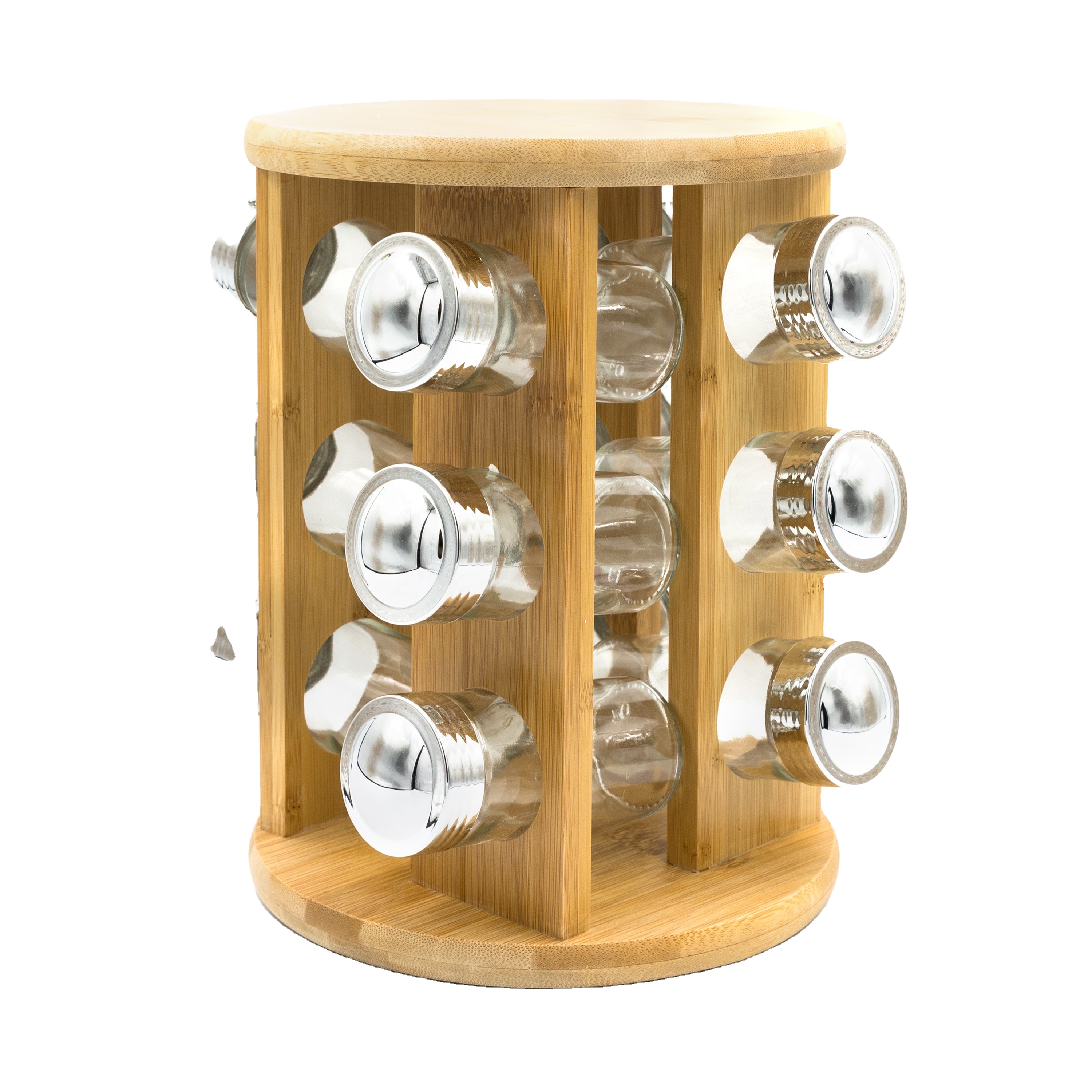 China Wholesale Beer Glass Bottle Manufacturers Suppliers - Wholesale Kitchen Seasoning Bottle Bamboo Spice Rack With 12 Glass Spice Jars – Zhuoding