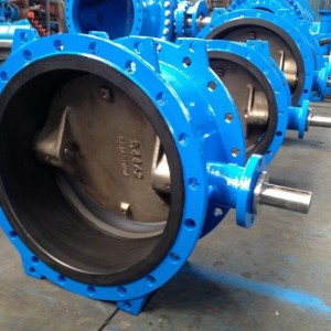 Butterfly valve with vulcanized ebonite lining and replaceable disc seal ring in eccentric design