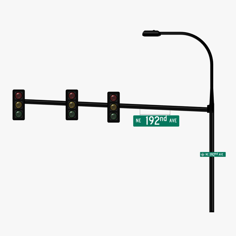 Cantilever Traffic Pole with Extension Arm