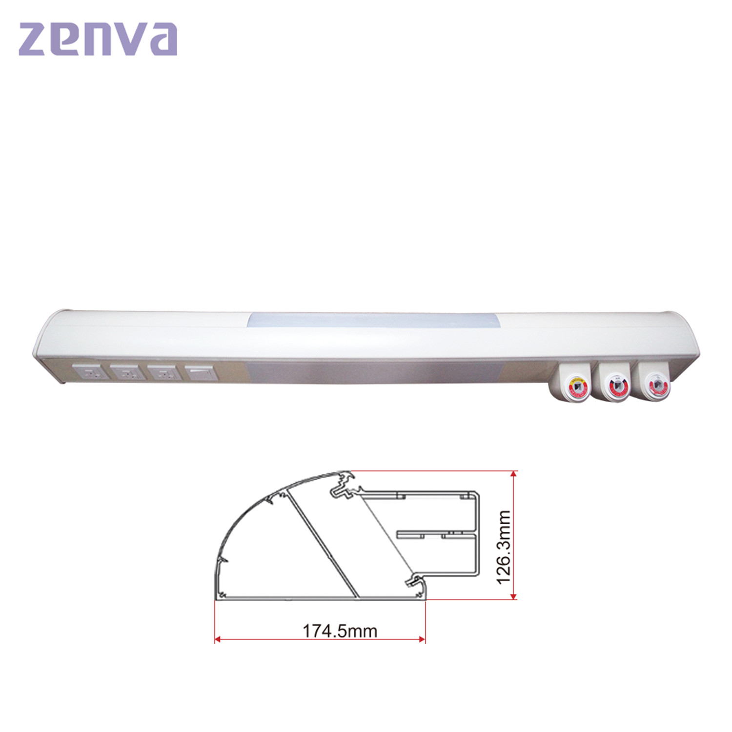 2022 wholesale price Medical Bed Head Panel - Medical Gas Supply Horizontal Bed Head Unit With Light Nurse Call  – Zhenghua