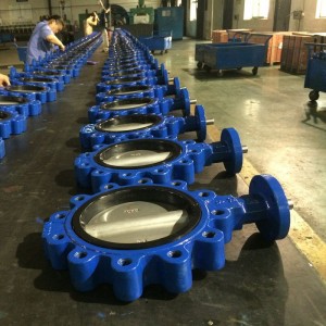 Hand Lever Actuated Ductile Iron Lug Type Butterfly Valves