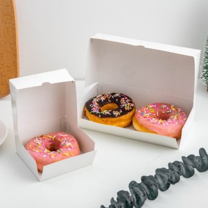 Two doughnut packaging Paper boxes Baked bread Western pastry box Single 2 cells 1 cell disposable packaging box