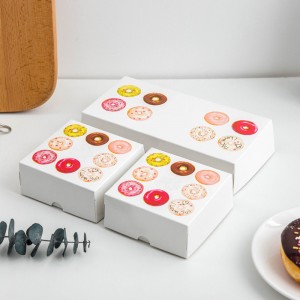 Two doughnut packaging Paper boxes Baked bread Western pastry box Single 2 cells 1 cell disposable packaging box