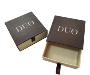 Custom Cardboard Drawer Box Handmade Gift Box Packaging with Ribbon Pull Handle
