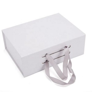 New Custom Paper Foldable Collapsible Hair Extension Wig Packaging Gift Box with handle