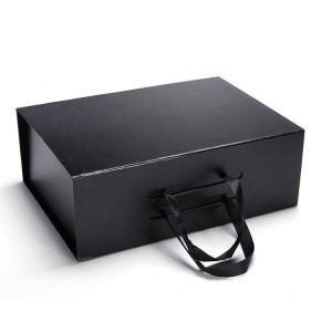 New Custom Paper Foldable Collapsible Hair Extension Wig Packaging Gift Box with handle