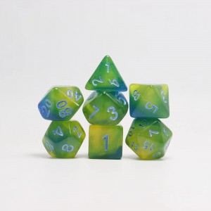 New blue green acrylic dice set group family friends party board game dice rpg dnd dice