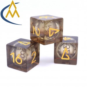 Hot selling square brown resin wrapped core game table games dice