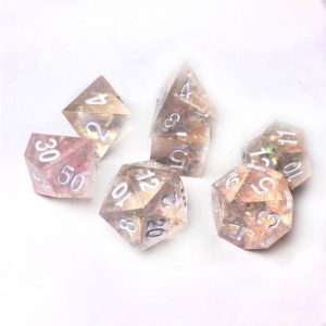 Resin Rpg Dice Factory –  Sakura pink sharp dice set – Tianqi