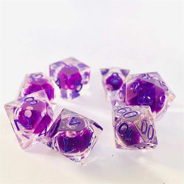 IDTQ DND Liquid Dice Set Polyhedral Dice for Dungeo 07/05/2ns &Dragons D&D) RPG Magic RPG Tabletop DiceCo 07/05/2 mplete D4D6 D8 D10 D12D20 (Purple) Featured Image