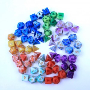 Colorful Multi Colored Dice Two-color floating silk dice design wholesale dice Game dice