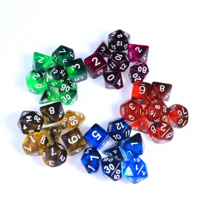 Two-color transparent dice Colored Unique Dice Sets Custom For Sale