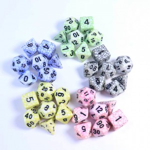Reticulated monochrome Print Colored  Acrylic Dice Plastic Dnd Dice Colored Dice For Sale
