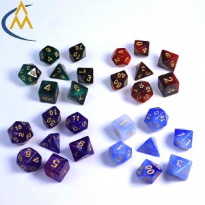 ATQ China Manufacturer Dnd dice Two-color starry sky New High Quality Custom Dice Polyhedron  Dnd Game Dice