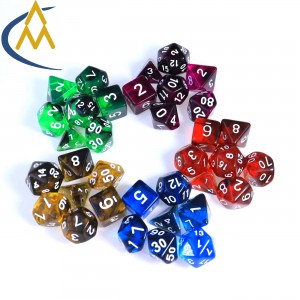 ATQ China Manufacturer Dnd dice Professional custom attractive high quality dice set Two-color star DND dice