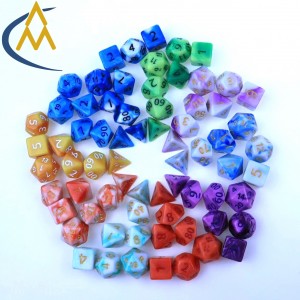 ATQ China Manufacturer Dnd dice hot sell High-quality two-color floating silk acrylic game Dnd dice