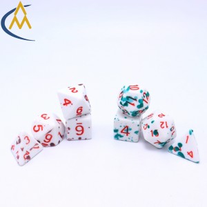 ATQ China High Quality Board Game Plastic Manufacturer Dnd dice Spotted acrylic dice that will change color when exposed to heat