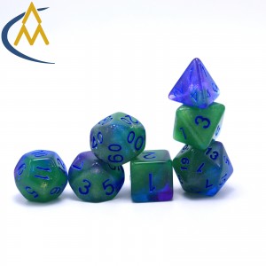 ATQ China Manufacturer Dnd dice Newest Economical transparent rpg polyhedron polyhedral dice set games dice