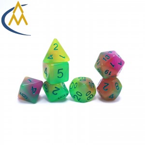 ATQ China Manufacturer Dnd dice Newest Economical transparent rpg polyhedron polyhedral dice set games dice