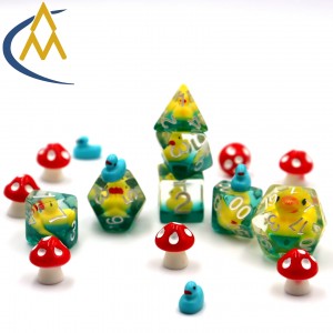 2023 ATQ China Manufacturer Dnd dice Hot wholesale dice custom resin polyhedral little yellow duck DND game dice set